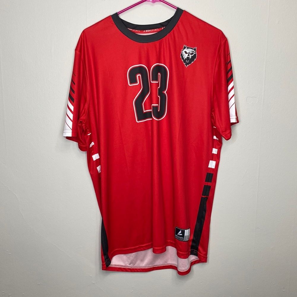 Fast Times Ridgemont High Wolves Soccer Jersey Men's Large Shirt Red Black